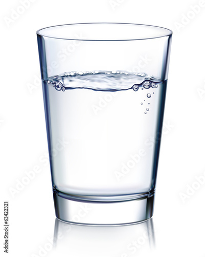 Glass with water isolated. Vector illustration