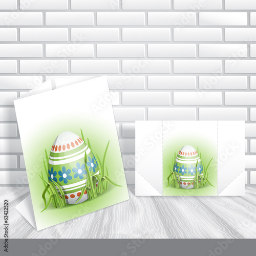 Easter Background With Eggs In Grass.