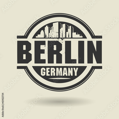 Stamp or label with text Berlin, Germany inside, vector