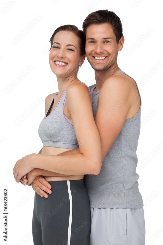 Side portrait of a happy fit young couple Side portrait of a happy fit young couple