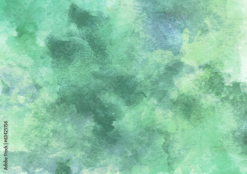 Beautiful Green Spring Watercolor Background © LoveKay