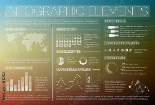 Transparent Vector set of Infographic elements