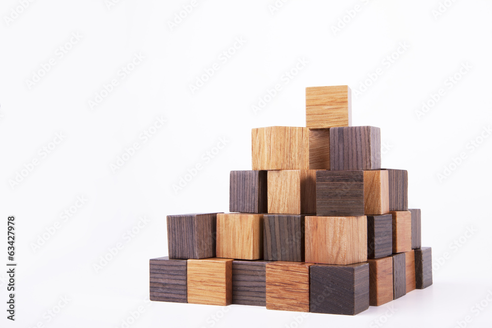 Construction of wooden cubes Construction of wooden cubes