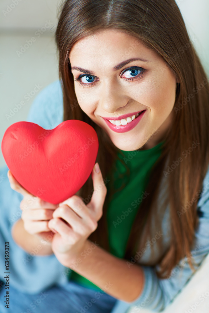 Woman hold heart. Valentine day Woman hold heart. Valentine day
