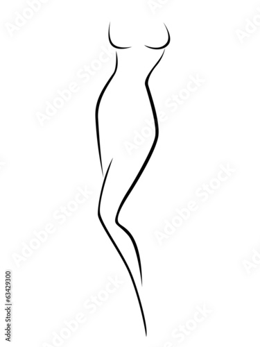 Abstract female body contour