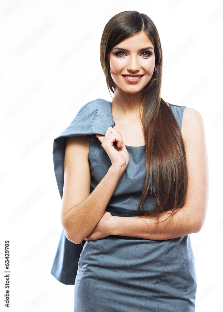 Fototapeta premium Business woman portrait isolated on white