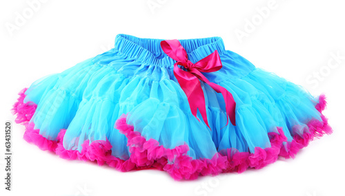 Blue and pink pettiskirt,  isolated on white photo