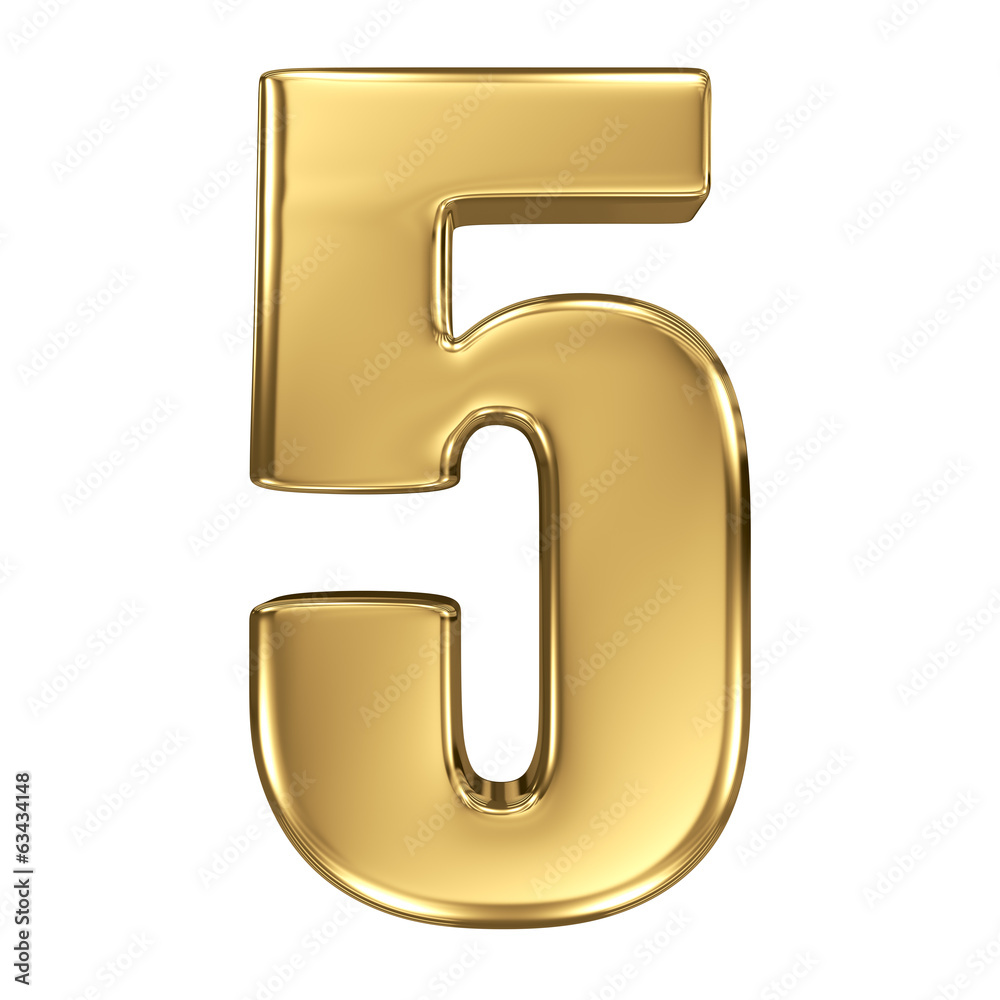 3d golden number collection - 5 3d golden number collection - 5