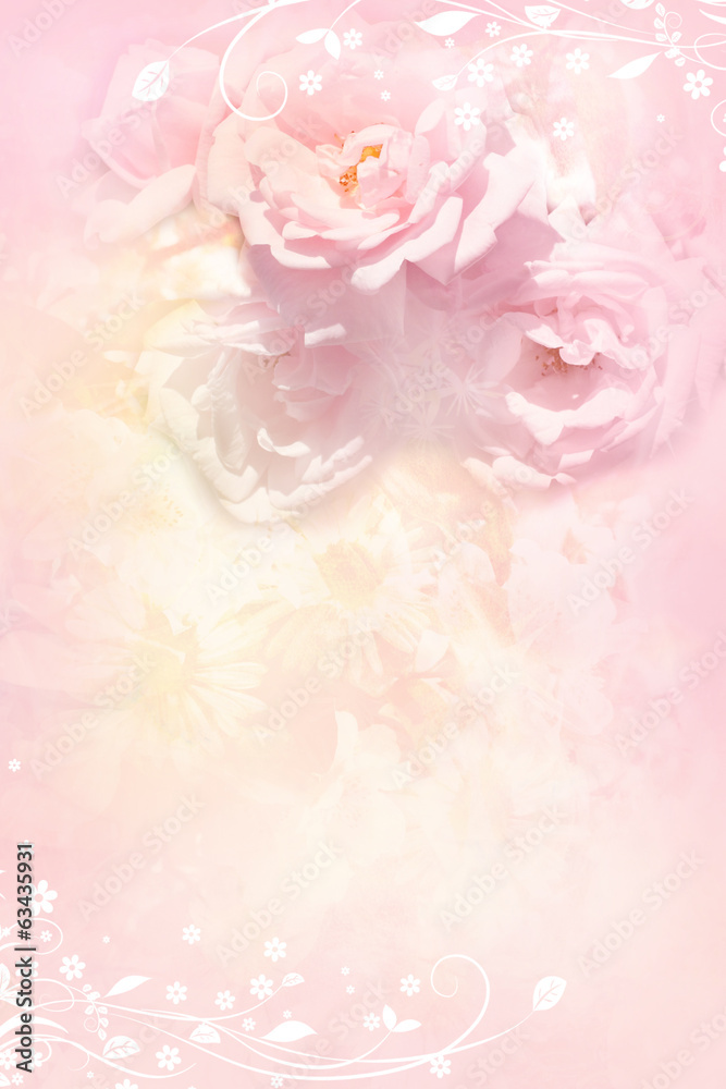 Beautiful, soft roses, romantic background