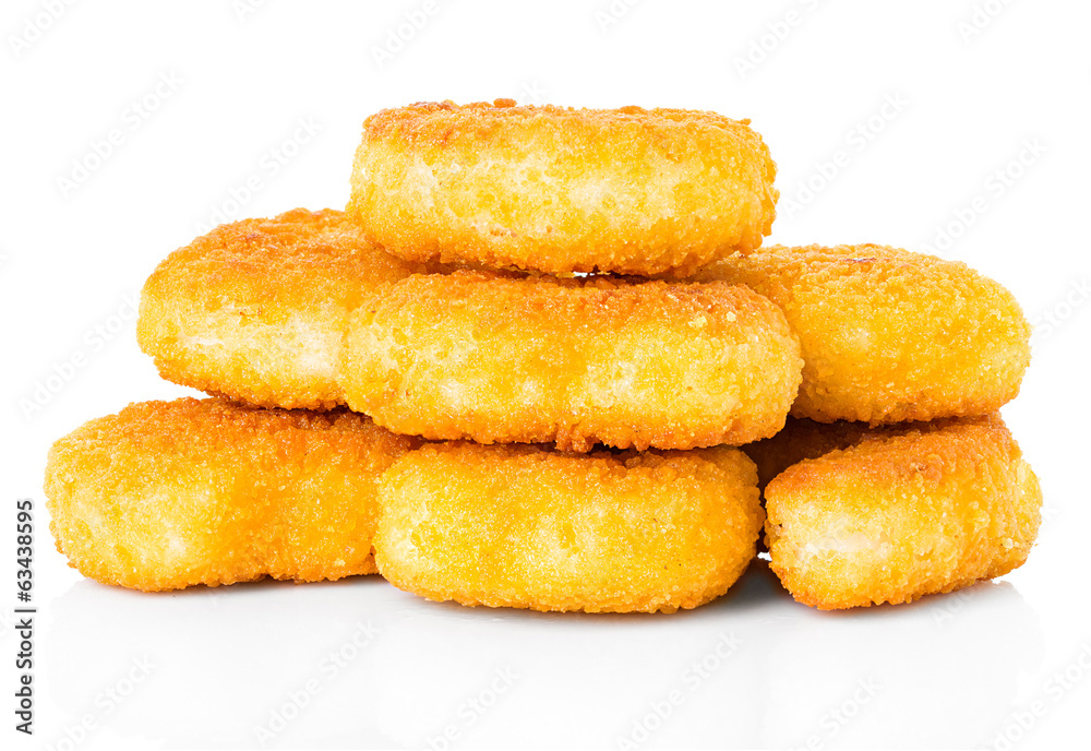 chicken nuggets isolated