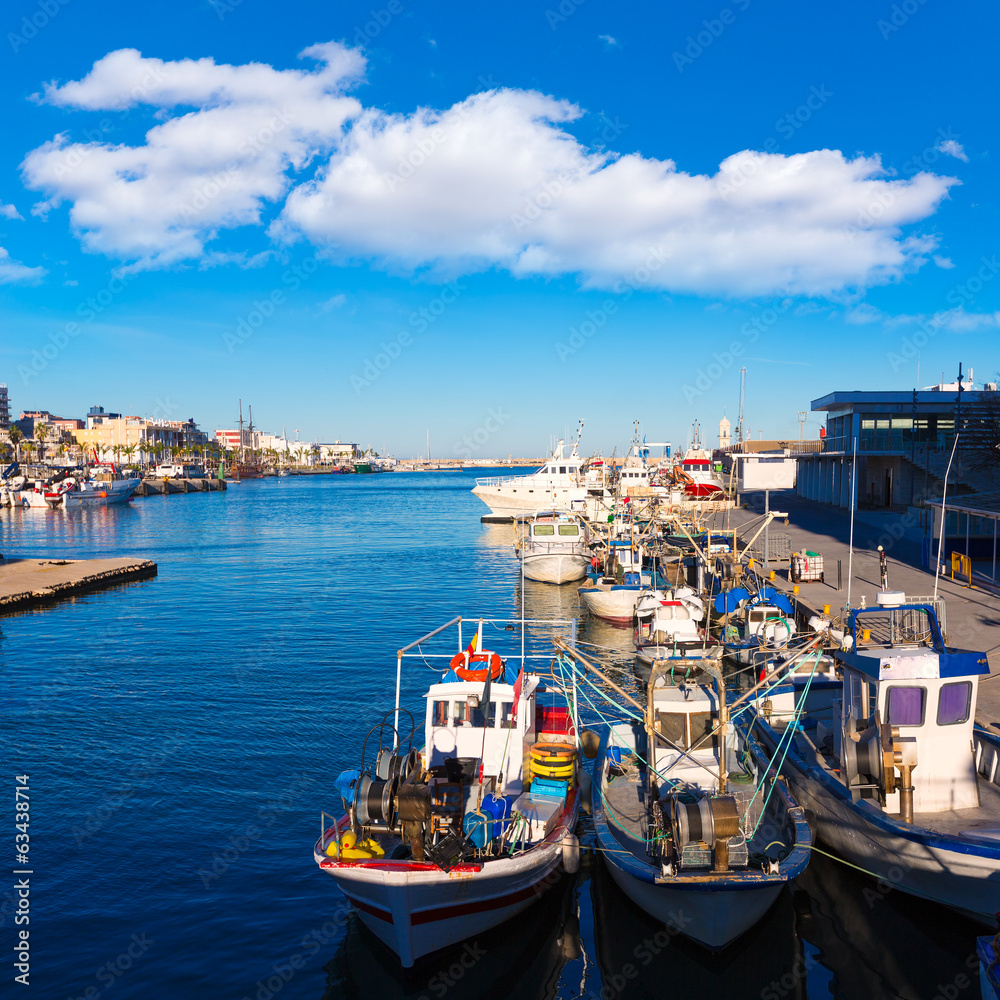 Gandia port puerto Valencia in Mediterranean Spain - obrazy, fototapety, plakaty 