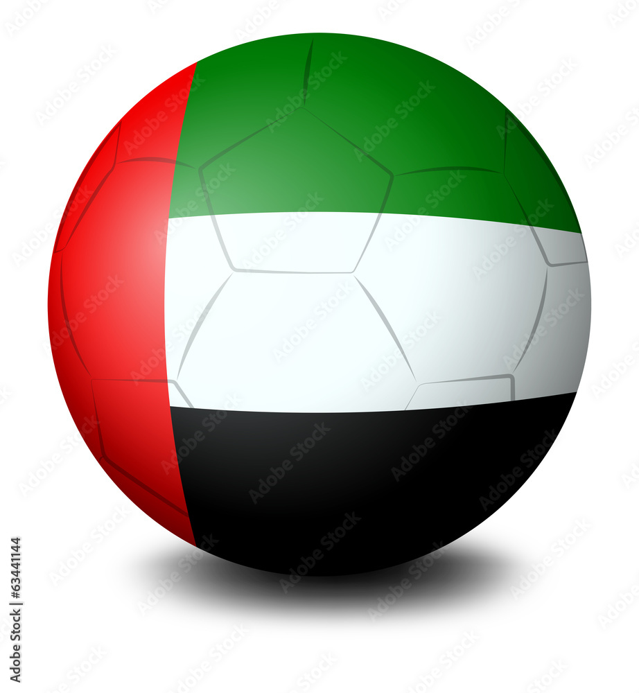 A ball with the UAE flag