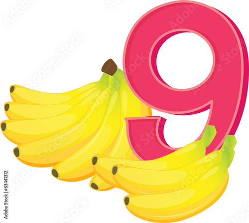 Nine ripe bananas