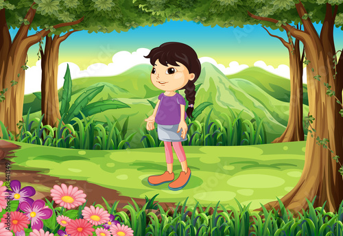 A cute little lady at the jungle