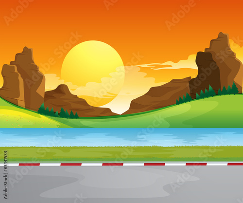 A waterform near the road