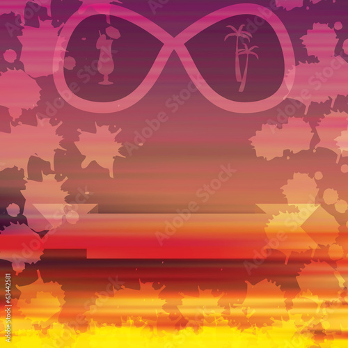 Colorful sky summer tropical background