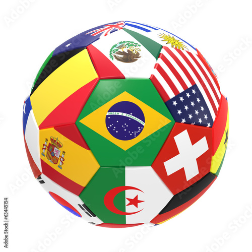 3D render of football with flags