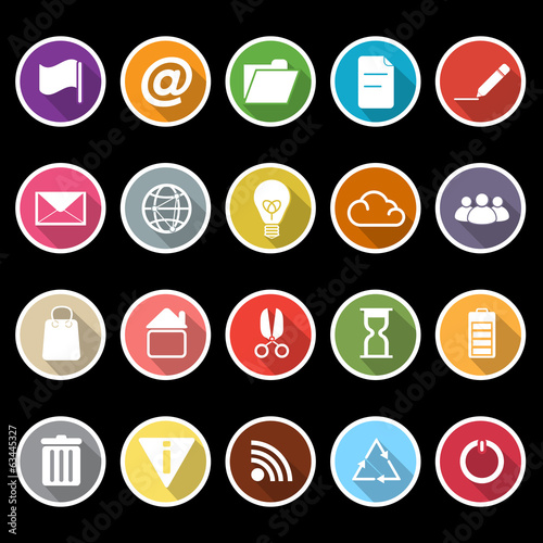 Web and internet icons with long shadow