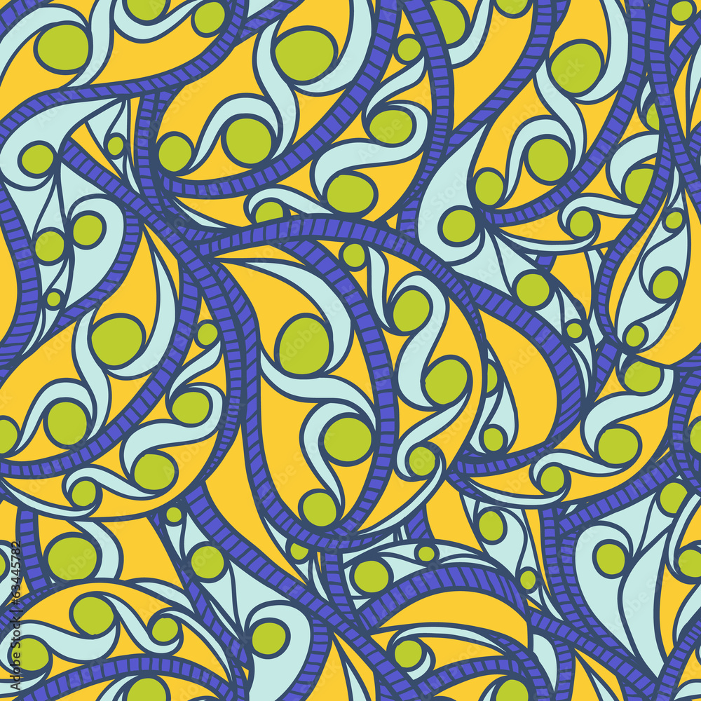 Seamless pattern with detailed ornament. Vector illustration