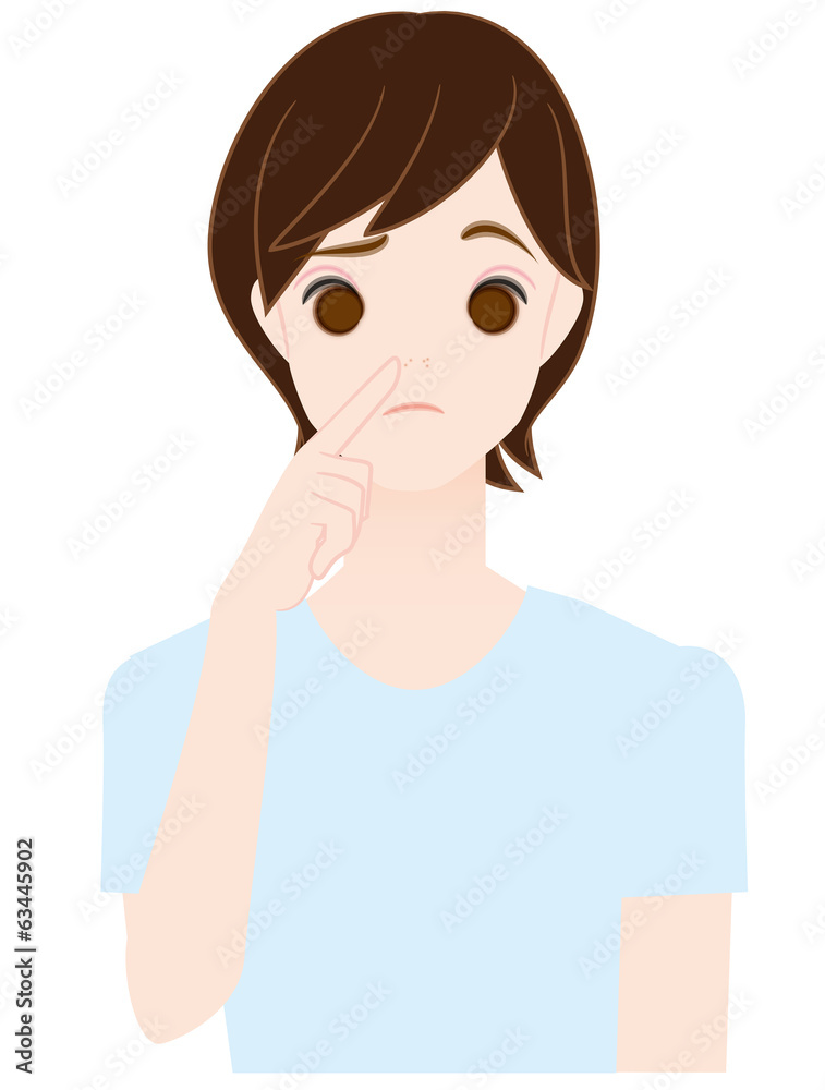 鼻の黒ニキビに悩やむ男の子