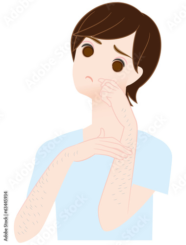 濃い腕毛に悩やむ男の子