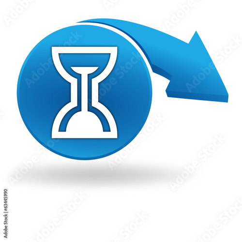 sablier sur bouton bleu