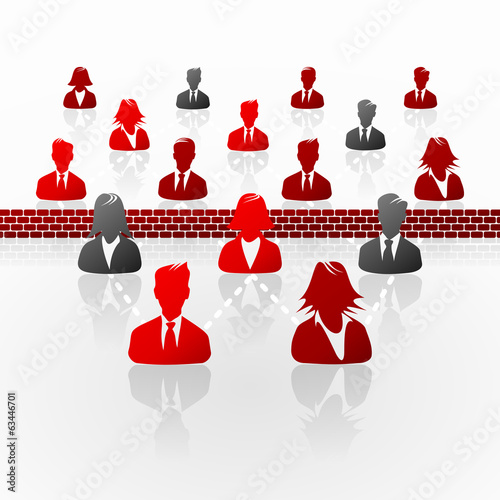Wall separated business network