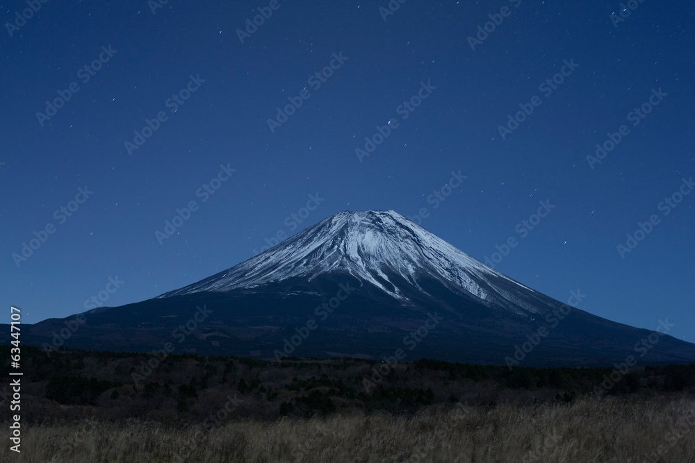 朝霧高原からの夜富士
