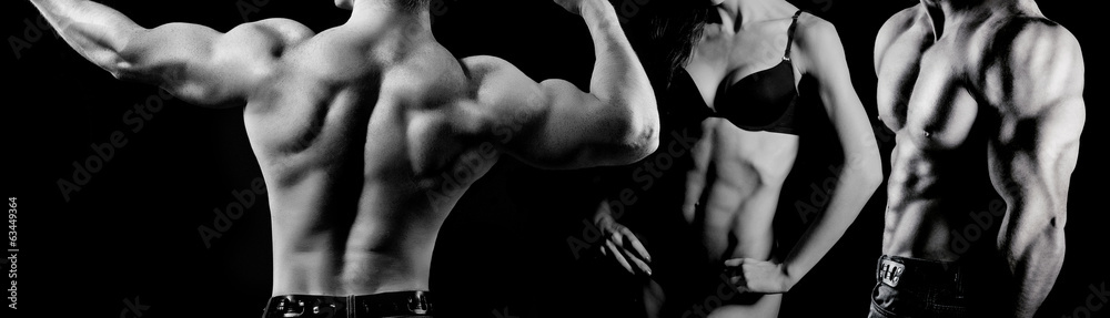 Bodybuilding. Man and woman Bodybuilding. Man and woman