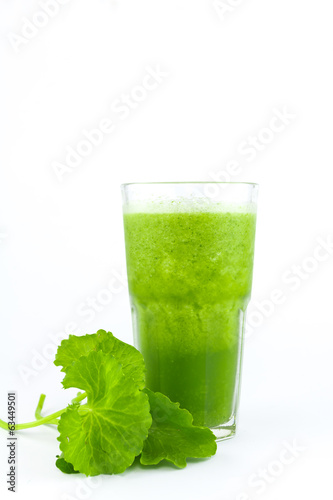 Pennywort or asiatic herbal Smoothie in glass