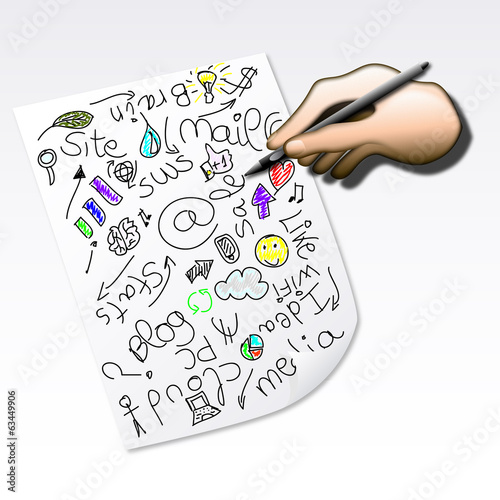 3d hand with pen and paper IDEA 2