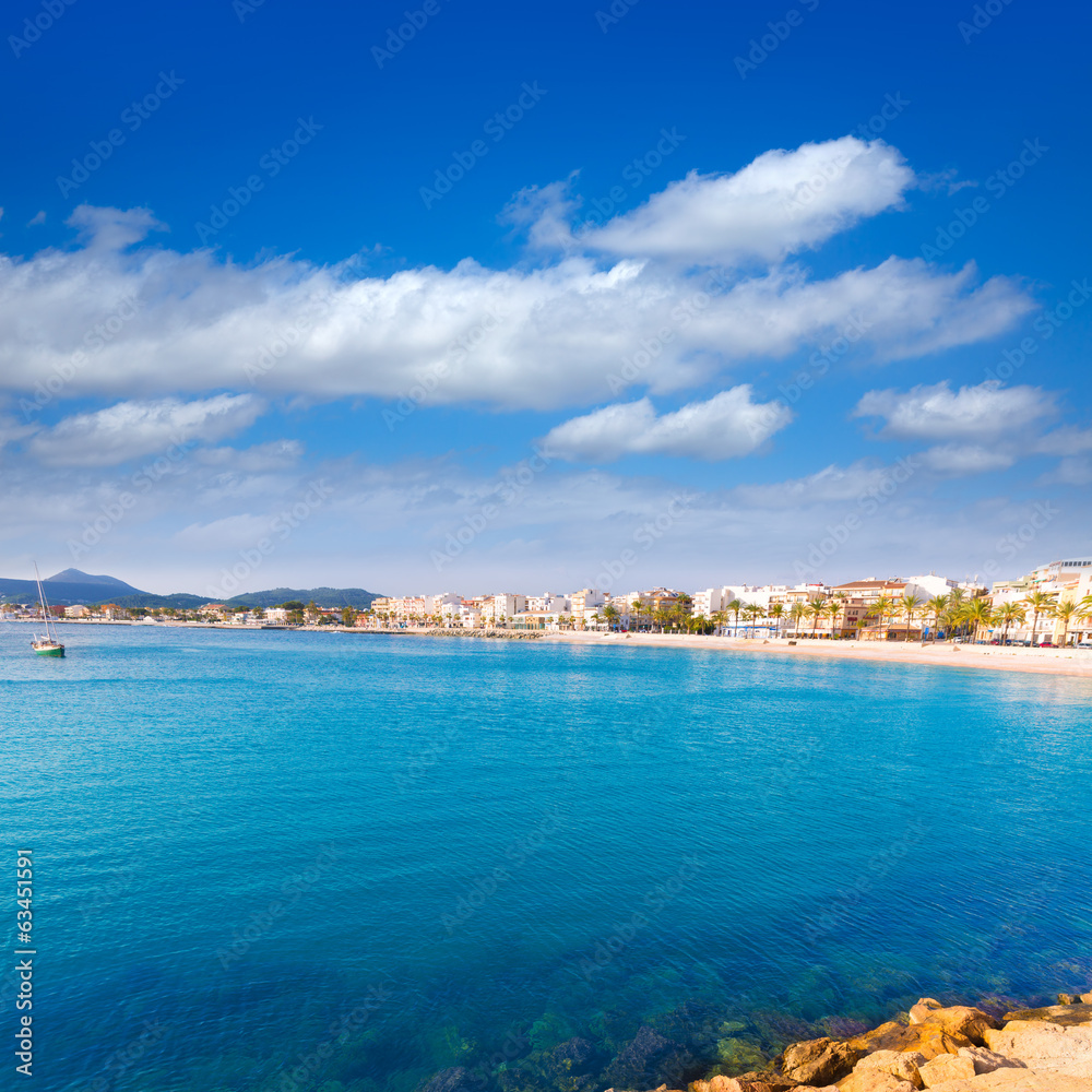 Javea Xabia skyline view from port in Alicante Spain