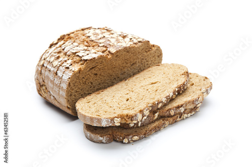 bread from rye flour isolated on white background