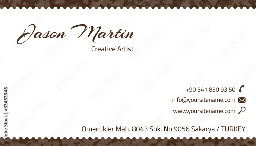 Obraz premium Brown decorative business card