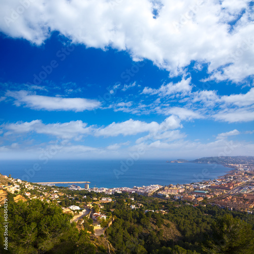 Javea Xabia aerial skyline from Molins Alicante Spain © lunamarina