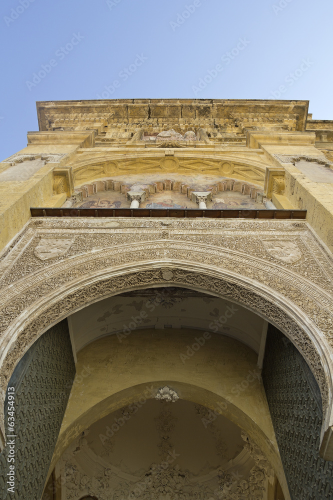 Entrance Arabic arch. Cathedral-Mosque of Cordoba