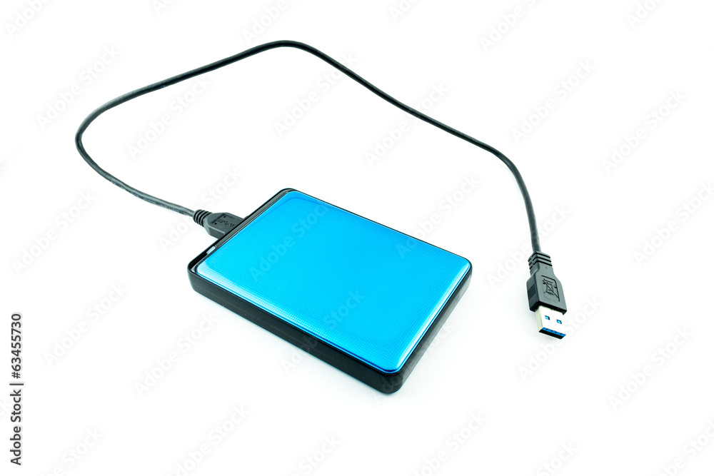 hard disk with wire isolated on a white background hard disk with wire isolated on a white background