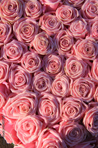 Pink roses in a bridal arrangement