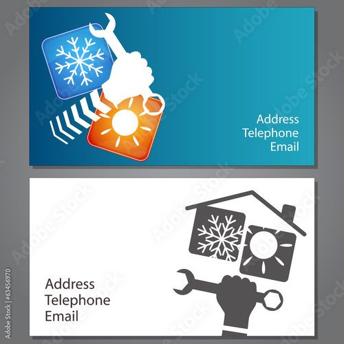 Business card for repair of air conditioners