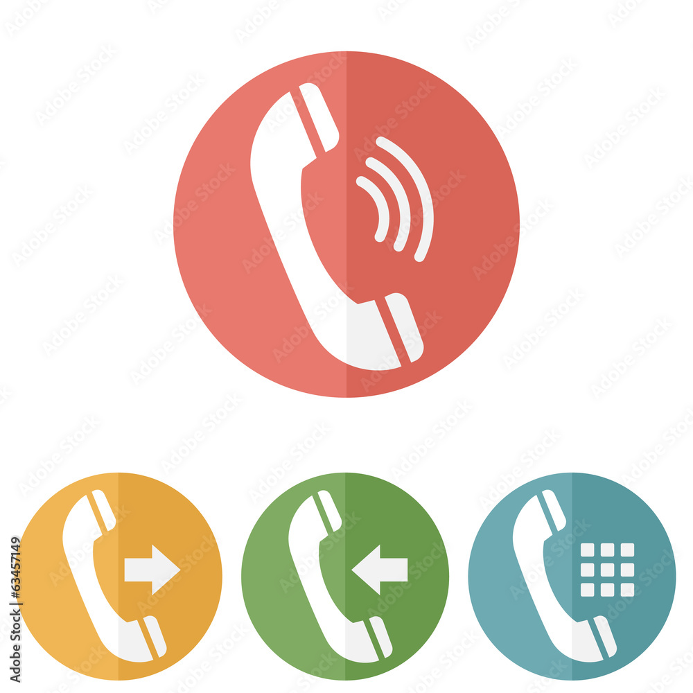 Phone icons set on white background. Vector illustration. Phone icons set on white background. Vector illustration.