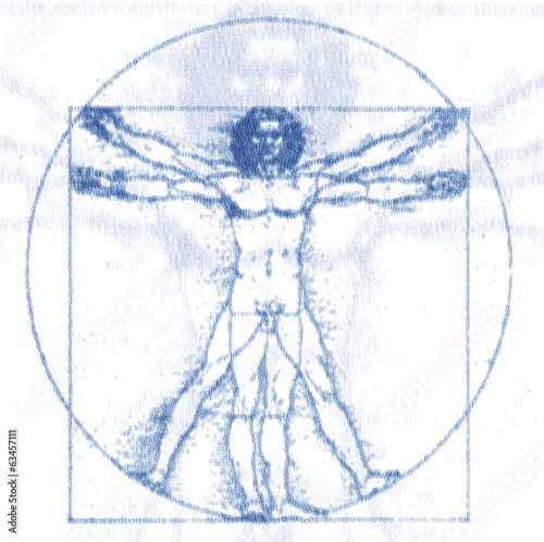 Leonardo Da Vinci Vitruvianischer Mann, Eins-Null-Raster