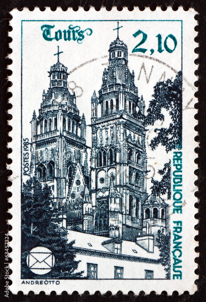 Postage stamp France 1985 Tours Cathedral