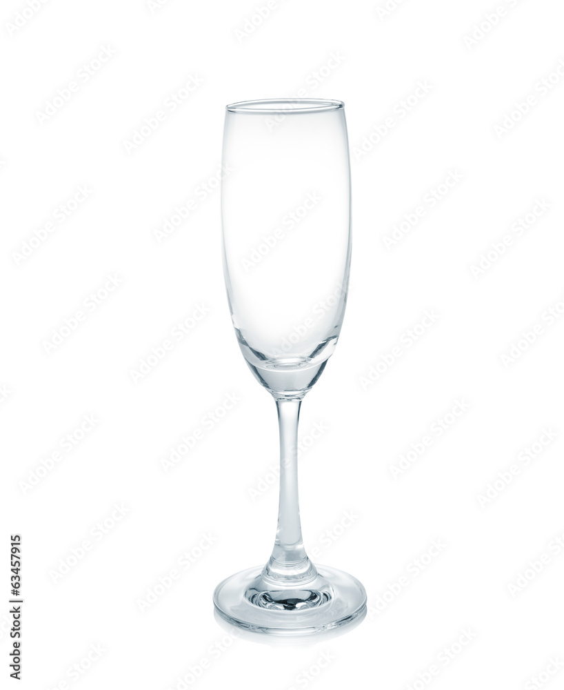 Empty wine glass isolated on a white