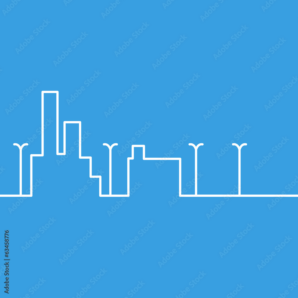 Fototapeta premium Line city scene.