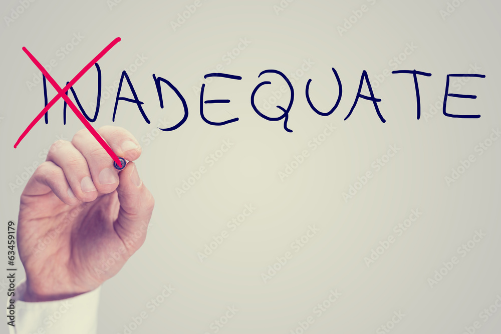 Fototapeta premium Concept of Inadequate versus Adequate