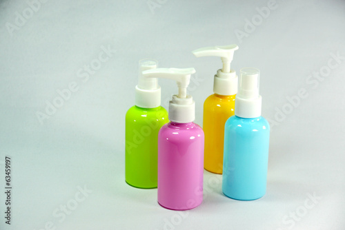 set of plastic spray  and pump bottles