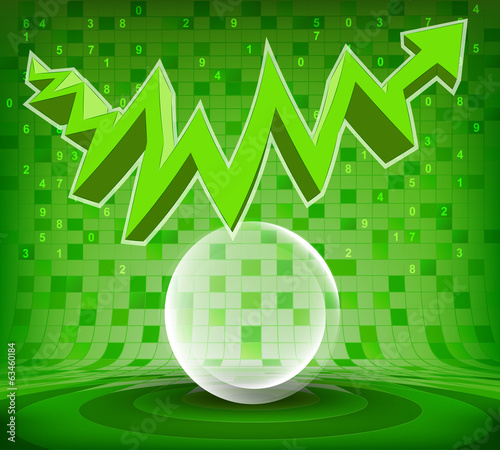 green rising zig zag arrow graph vector