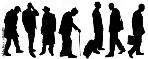 Vector silhouettes of different people.
