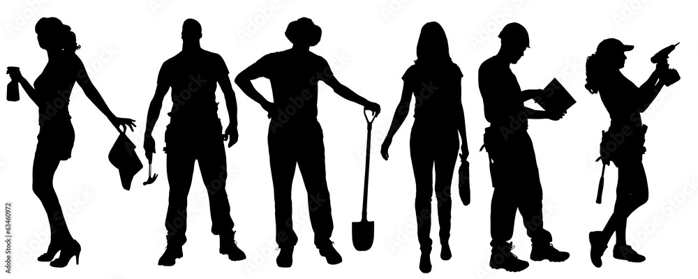 Obraz premium Vector silhouettes of different people.