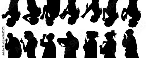 Vector silhouette of people.